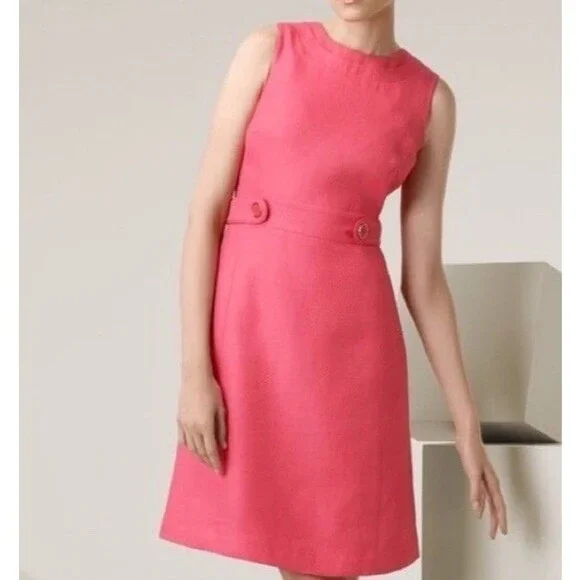 knee length dresses for ladies Tory Burch Black Cotton Linen Button Front Belted Utility Knit Dress